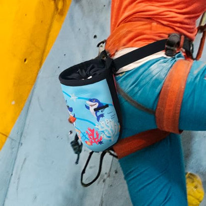 Shark Chalk Bag Animal Adventure Edition Chalk Bags for Rock Climbing Climbers Bouldering Gyming Sports Gift for Adults Kids Teenagers, Carry Dog Treats, Gym Bottles, Trail Trash