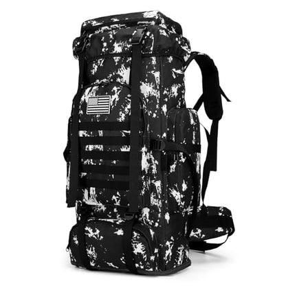 Hiking Backpack for Men 70L/100L Camping Backpack Military Rucksack Molle 3 Days Assault Pack for Climbing | Camping Backpack - color: 100l-blackwhite-lighting