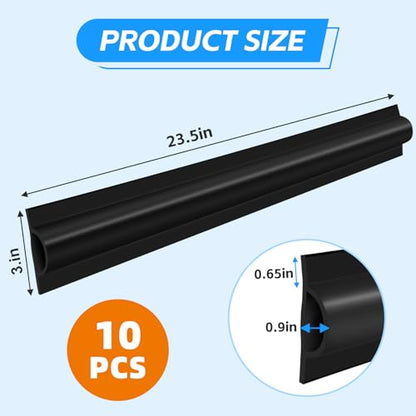 10 Pack Dock Edging Side Gard, 20 Feet Dock Guard with Heavy Wall Sections for Greater Protection – Commercial Grade Double Molded Material (Black) - color: 20 Feet Black, style: Straight angle 10pack