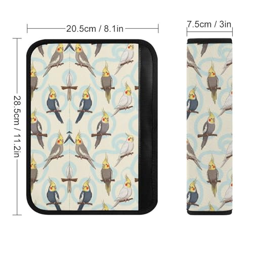 Universal Soft and Comfortable Car Seat Straps Shoulder Pads for Girls and Boys, Most Cars, 1 Pair Parrot Bird Cute Harness Pads Strap Comfortable Driving - color: Pattern 855