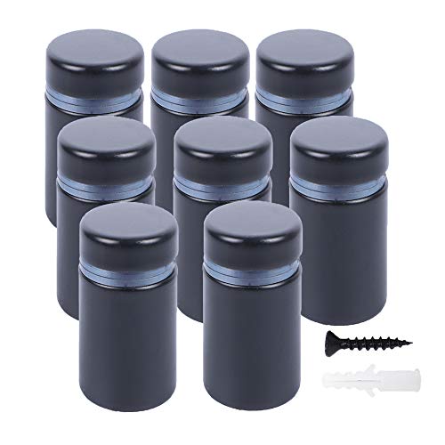 Osring 3/4 x 2 Inch Sign Standoff Mounting Hardware, Black Screw Standoffs Wall Supporting Acrylic Board, Glass Panel and Plexiglass Picture, 8 Pack - size: 3/4"x2"
