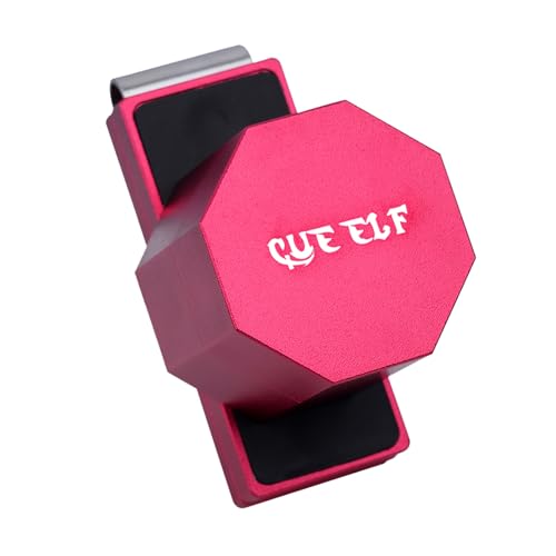 CUEELF Magnetic Pool Chalk Holder, Portable Aluminum Alloy Billiard Chalk Box with Belt Clip & Built-in Hex Wrench, for Most Billiard Chalk (Regular/Square/Round), Snooker & Carom Accessories - color: Red, size: Octagon