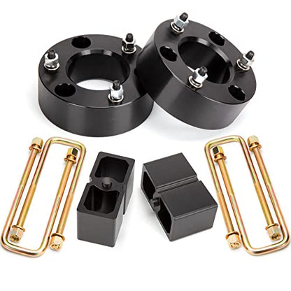 Dynofit 3" Front & 2" Rear Lift Kits for 2007-2024 Silverado 1500 Sierra 1500 (2WD/4WD), Full Suspension Leveling Kit with Front Strut Spacers and Block U-Bolt Set - size: 3 inch front / 2 inch rear