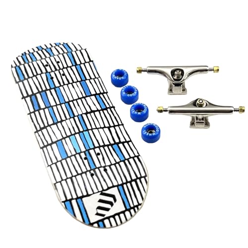 NOAHWOOD PRO Fingerboards Finger Skateboards(NW9.0 Kickflip Deck 98mmx34mm 5-Layer Colour Maple Wooden Handmade)+(NW Prince 34mm Trucks)+(NW ii Logo Handmade Wheels)(Fance) - color: Fance