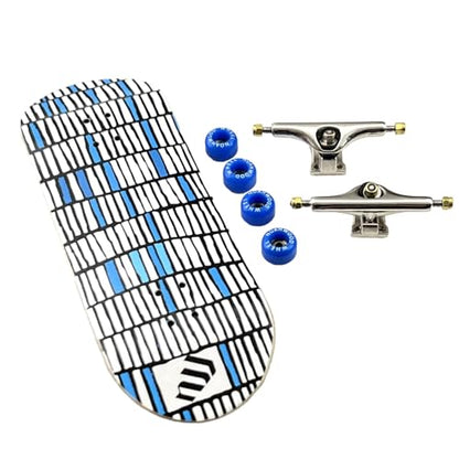 NOAHWOOD PRO Fingerboards Finger Skateboards(NW9.0 Kickflip Deck 98mmx34mm 5-Layer Colour Maple Wooden Handmade)+(NW Prince 34mm Trucks)+(NW ii Logo Handmade Wheels)(Fance) - color: Fance