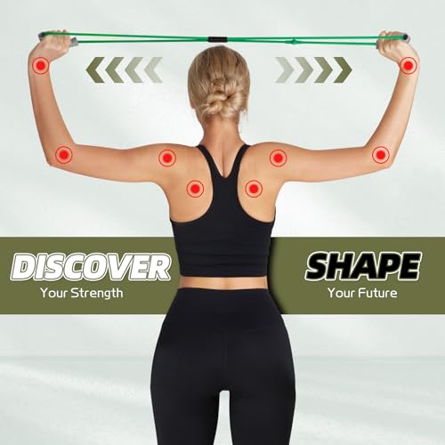 Figure 8 Resistance Bands with Handles, Arm Resistance Bands | Home Workout, Physical Therapy, Strength Training, Travel Portable, Arm workouts - color: Blue - 40lbs