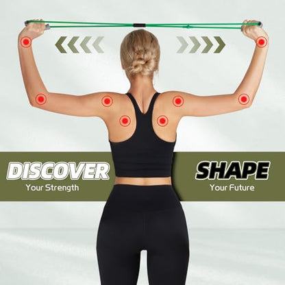 Figure 8 Resistance Bands with Handles, Arm Resistance Bands | Home Workout, Physical Therapy, Strength Training, Travel Portable, Arm workouts - color: Black - 50lbs
