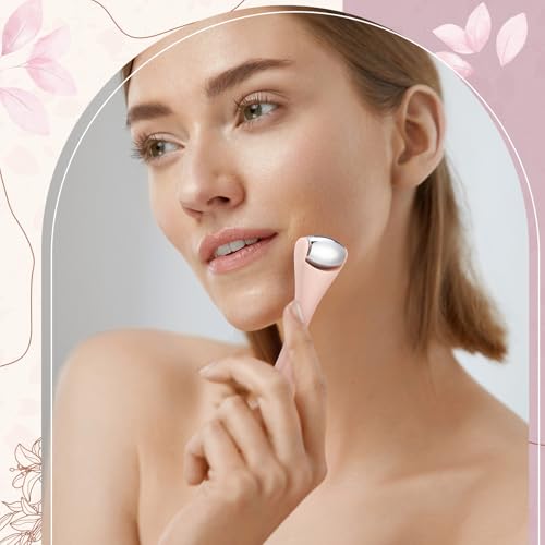 Tondiamo 2 Pcs Muscle Roller Portable Small Silicone Massager Roller Deep Tissue Muscle Massage Stick Cellulite Remover Scar Tissue Massager for Relief Face Neck Arm Back Leg(Pink,Metal) - color: Pink, style: Metal