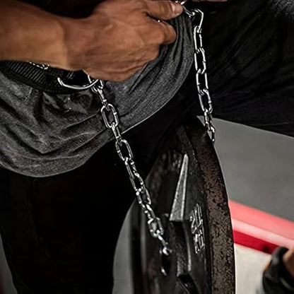 Neoprene Dip Belt with Steel Chain, Padded Waist Strap for Pull-Up Dip Strength Training, Gym Bodybuilding Weight Loading Accessory