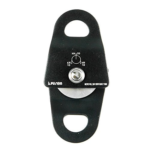 Fusion Climb Ekat Micro Aluminum Side Swing Pulley, Backyard Zipline, Trolley - color: Black