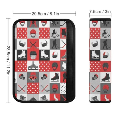 2 Pack Hockey Red Grey Plaid Seat Belt Shoulder Pad Universal Soft and Comfortable Seat Belt Covers Cushion for Kids, Most Cars, Comfortable Driving - color: Pattern 490