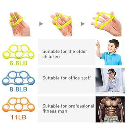 6 PCS Hand Grip Strengthener, Finger Fitness Elastic Band Resistance Band Suitable for Exercise Training Rubber Ring Pull Ring Hand Grip Extender