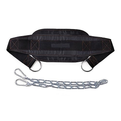 KOMBIUDA U-shaped Dip Belt Chain Weight Lifting Belt for Men Pull up Chin up Polypropylene Metal Chain Clip
