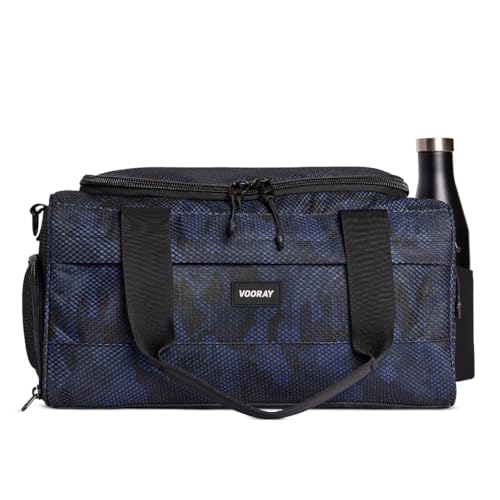 Vooray Boost Duffle Bag - 23L Small Gym Bag for Men and Women with Shoe Compartment, Key Clip, Water Bottle Pocket, Lightweight Travel Duffel for Sports, Training, Overnight Use (Camo Mesh) | Compact Duffle Bag for Sports, Travel, Shoe Compartment, Water