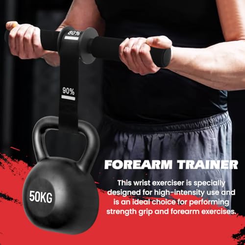 Forearm Strengthener and Wrist Roller with Thick Grip & Adjustable Strap, Ideal for Grip Strength Training, Muscle Building and Rehabilitation - color: Black