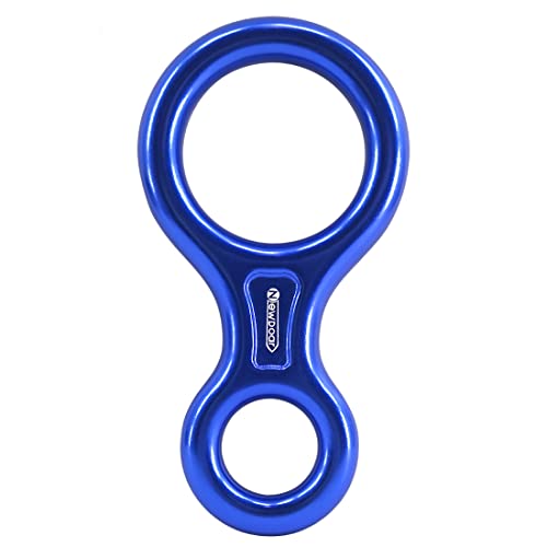 NewDoar Climbing Gear Downhill Equipment, Descender Rappel Rock Climbing Descending Belaying Equipment Rescue Figure 8 Descender Rigging Plate 35KN for Climbing Belaying and Rappeling Device - color: Blue
