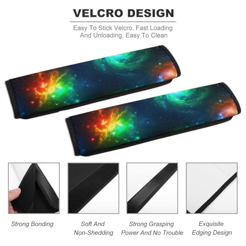 2 Piece Universal Soft and Comfortable Seat Belt Shoulder Pad for Kids, Most Cars, Universe Galaxy Science Fiction Print Seat Belt Covers Cushion, Neck and Shoulder Support - color: Pattern 798