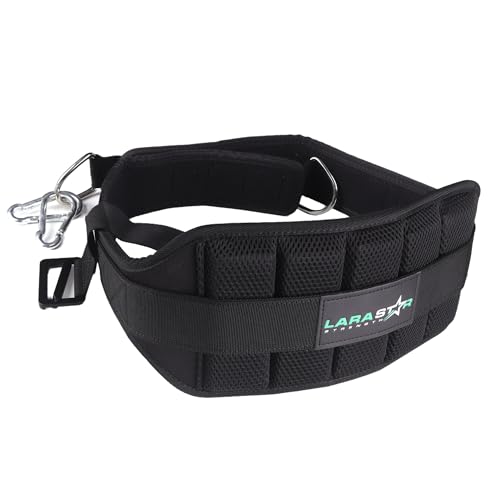 Belt for Belt Squat Dip Belt Weighted Pull Up, Heavy Duty with Structured Back Support and Squat Machine Compatible - color: Black