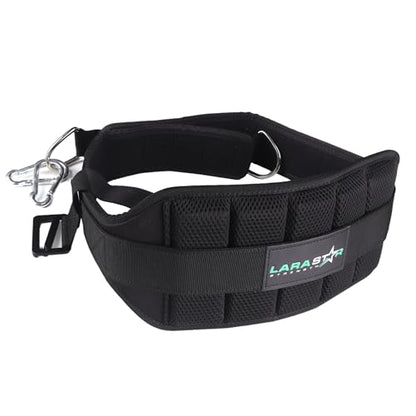 Belt for Belt Squat Dip Belt Weighted Pull Up, Heavy Duty with Structured Back Support and Squat Machine Compatible - color: Black