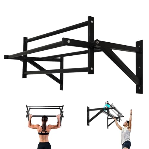 Wall Mounted Pull Up Bar Multifunctional Chin Up bar for Home Gym | Heavy Duty Multifunctional,Power Tower Set,Training Equipment Fitness Dip Stand,Supports to 440 Lbs - color: Climbing Pull Up Bar