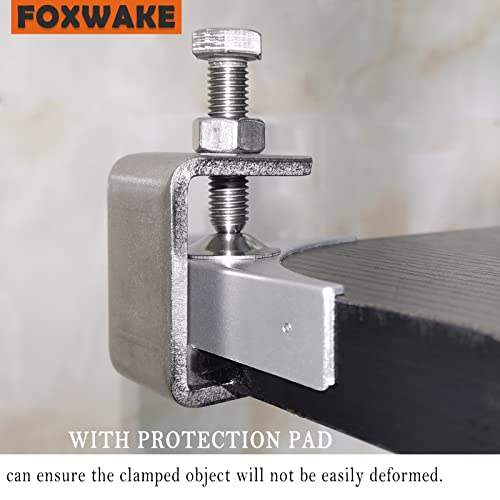 Stainless Steel C Clamps Mini 1 Inch for Mounting, Heavy Duty Metal U Clamps for Metal Working, Small Desk Clamp with Stable Wide Jaw Opening & Protective Pads/I-Beam Design (2pcs) - color: 1 3/16 In-2pcs-30mm