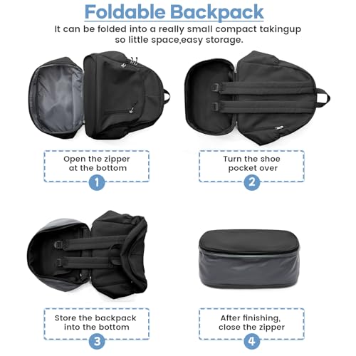 Black Gym Backpack for Women Men,Dance Sport Backpack With Shoe Compartment - color: Black