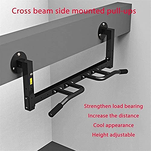 Pull Ups Pull Up Bar Wall Mounted Chin Up Bar Professional Indoor Gymnastics Bar Home Multi Grip Pull Up Bar with Non-Slip Handles (Black)