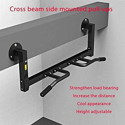 Pull Ups Pull Up Bar Wall Mounted Chin Up Bar Professional Indoor Gymnastics Bar Home Multi Grip Pull Up Bar with Non-Slip Handles (Black)