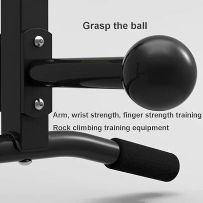 Wall-Mounted Pull-Up Bar With Grip Ball, Heavy-Duty Steel Chin-Up Bar For Climbing & Wrist Training, 250kg