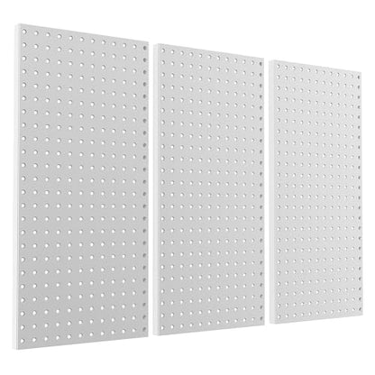 Pegboard Smith Metal Pegboard Panels 12" x 24", 3 Pack Grey Wall Mounted Tool Organizer Boards, Heavy Duty Tool Storage Peg Board for Garage, Workbench, Office, Fits 1/4" Peg Hooks - style: 3 Pack Grey Panels