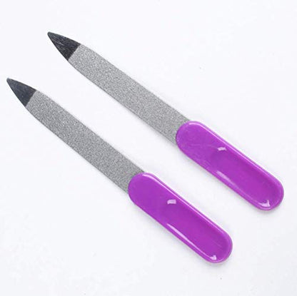 Cafurty Nail Tools - 5pcs Metal Double Sided Nail File Stainless Steel Manicure Pedicure Tools Files - Metal Nail File Men Filer for Toenails Stainless Steel Fingernail Files