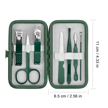 Manicure Set Personal Care Nail Clipper Kit Professional Manicure Pedicure Set Mens Accessories Personal Care Nail Grooming Present for Men Husband Boyfriend Parent, Dark Green - color: Dark Green