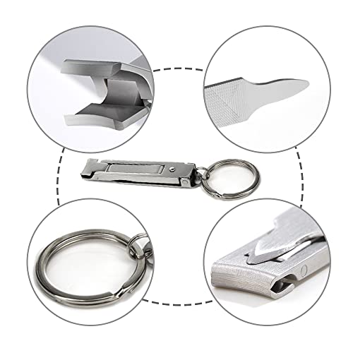Nail Clippers Professional Heavy Duty with Keychain for Thick Nails Toenails Men Women Folding Nail Cleaning Tools