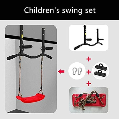 Ceiling Mounted Pull Up Bar, Pull-up Bar Upper Body Training Bar Ceiling Mount Fitness Pull-up Frame with 4 Grip Positions Support up to 300kg with Child Swing