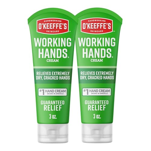 O'Keeffe's Working Hands Hand Cream for Extreme Dryness - 3 oz Tube (2 Pack) - Repairing Skincare for Cracked, Dry Hands - size: 3oz Tube, style: 2 Pack