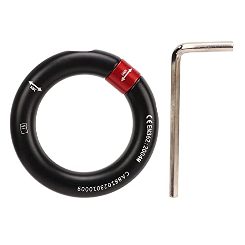 Rappel Ring, Rock Climbing O Ring Safe to Use Abrasion Resistance Uniform Force for Mountaineering - color: Black