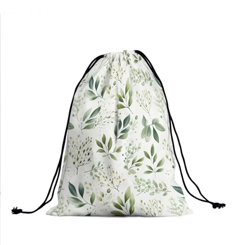 Gymnastics Grip Bag for Gymnasts Gymnastic Drawstring Bag Gym Athlete Bag - color: Green Botanical Leaves, size: 9.25" x 12" (Pack of 1)