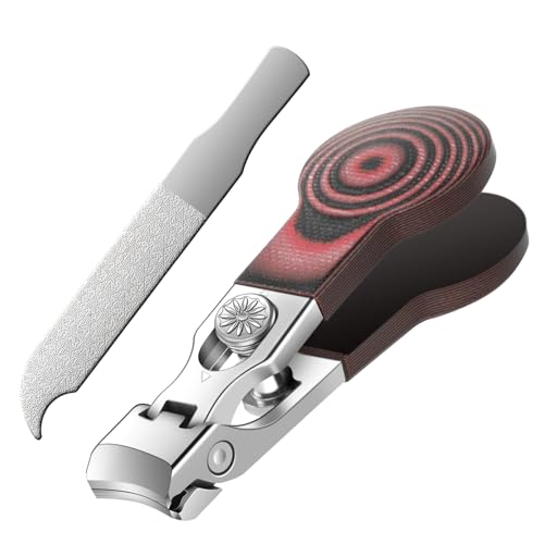 Large Opening Nail Clipper for Effortless Daily Trimming, G10 Handle Toenail Clipper Cutter for Seniors, Stainless Steel Nail Clipper for Thick Nail (Round Red A) - color: Round Red a
