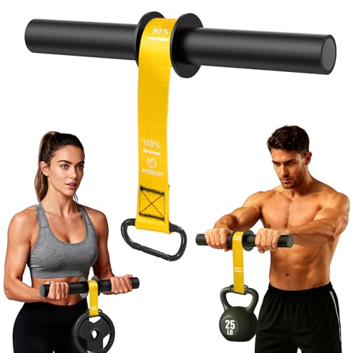 FitBeast Wrist Roller Forearm Exerciser and Forearm Strengthener | Foam handle forearm trainer. Ideal for wrist control, grip strength and daily forearm strength training. - color: Yellow