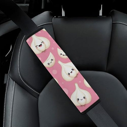 Universal Soft and Comfortable Cute Garlic Pink Seat Belt Shoulder Pad for Kids, Most Cars, 1 Pair Seat Belt Covers Cushion Anti-Slip Pad - color: Pattern 1108