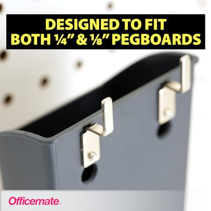 Officemate Cup Organizer, 3 Pack, Pegboard/Slatwall Organizer for Office, Classroom, Workbench, Kitchen, Craft Room, and Garage (92580) - style: Cup Organizer