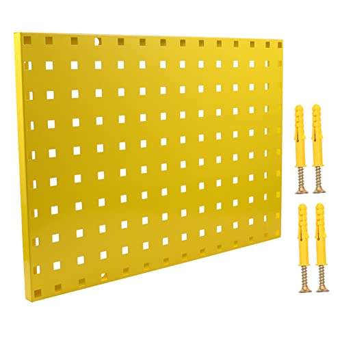 1pc Galvanized Steel Pegboard Organizer Hanging Board for Garage Tools Easy to Install Multi-Purpose Wall Storage for Home and - color: Yellow