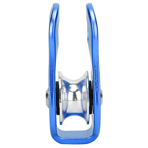 20KN Small Rope Pulley, Rock Climbing Pulley with Ball Bearings for Rock Climbing, Traction, Transportation, and More - color: Blue