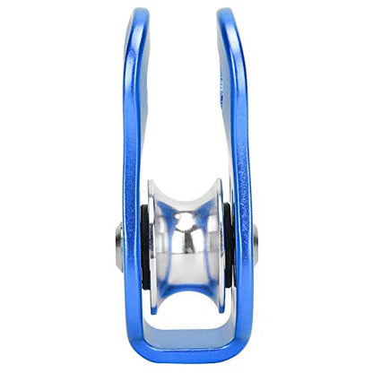 20KN Small Rope Pulley, Rock Climbing Pulley with Ball Bearings for Rock Climbing, Traction, Transportation, and More - color: Blue