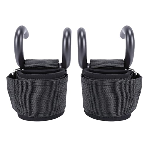 Weight Lifting Hook, 2 Pcs 330lbs Load Bearing Fitness Wrist Strap Hand Grip Support with Rubber Dipped Metal Hook, for Deadlift Pull Up Horizontal Bar Training