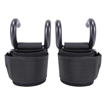 Weight Lifting Hook, 2 Pcs 330lbs Load Bearing Fitness Wrist Strap Hand Grip Support with Rubber Dipped Metal Hook, for Deadlift Pull Up Horizontal Bar Training