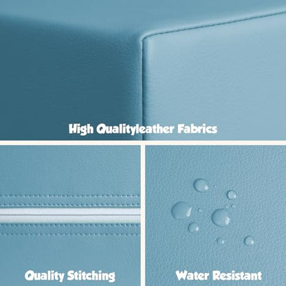 TODIBY 6-Piece Soft PU Leather Toddlers Climbing Toys, Baby Foam Climbing Blocks for Toddlers 3, Foam Play Gym Climbing Structures, Indoor Climb and Crawl Activity Play Set (Light Blue and Green) - style: Macaroon/Light Blue/Green