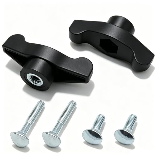 2 Pcs Lawn Mower Handle Knobs Nut Bolt Universal Wing Handle Knob T Handle Bolts for Most Lawn Mowers Snow Blower
