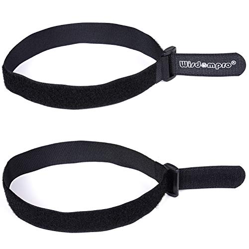 Wisdompro 12 Pack 1 x 18 Inch Long Hook and Loop Tie Down Straps Heavy Duty | Durable Nylon, Reusable, Large, Wide, Black, Functional Adjustable Fastening Cinch Strap Cable Cord for Home, Office, Outdoor - size: 1 x 18 Inch, 12 Pack