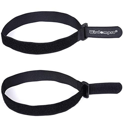 Wisdompro 12 Pack 1 x 18 Inch Long Hook and Loop Tie Down Straps Heavy Duty | Durable Nylon, Reusable, Large, Wide, Black, Functional Adjustable Fastening Cinch Strap Cable Cord for Home, Office, Outdoor - size: 1 x 18 Inch, 12 Pack